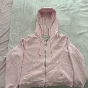 Pink True Religion Zip-Up Hoodie & Pink Jogger set